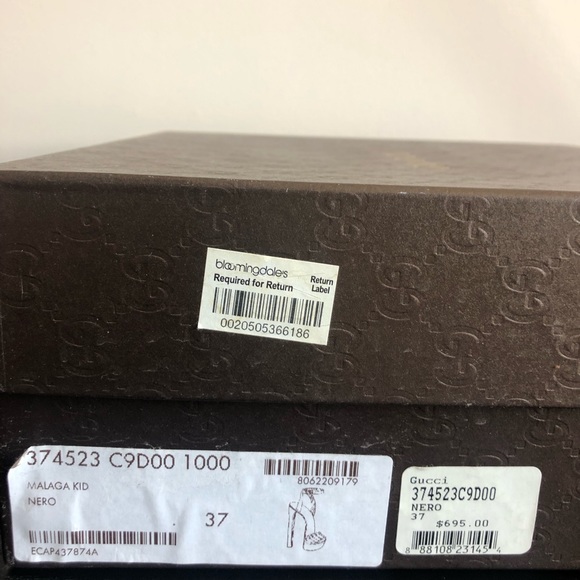 Gucci Malaga Kid studded silver, black platform sandals. Size 36.5 Made in Italy - Picture 6 of 9